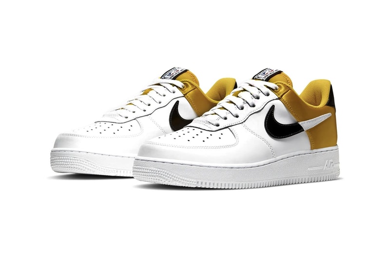 Nike Air Force 1 NBA Sneaker Release Colorways Red Yellow Canary Black Basketball inspired Sneaker Footwear Shoe Trainer Satin 