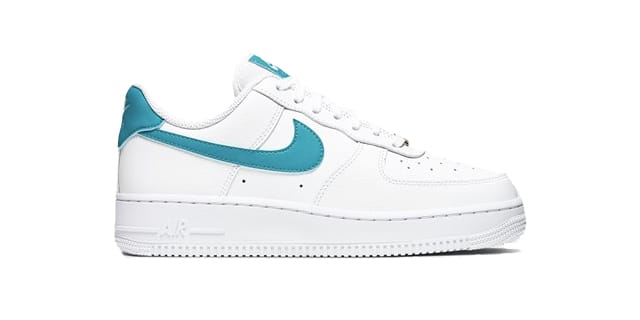 nike air force 1 teal and white