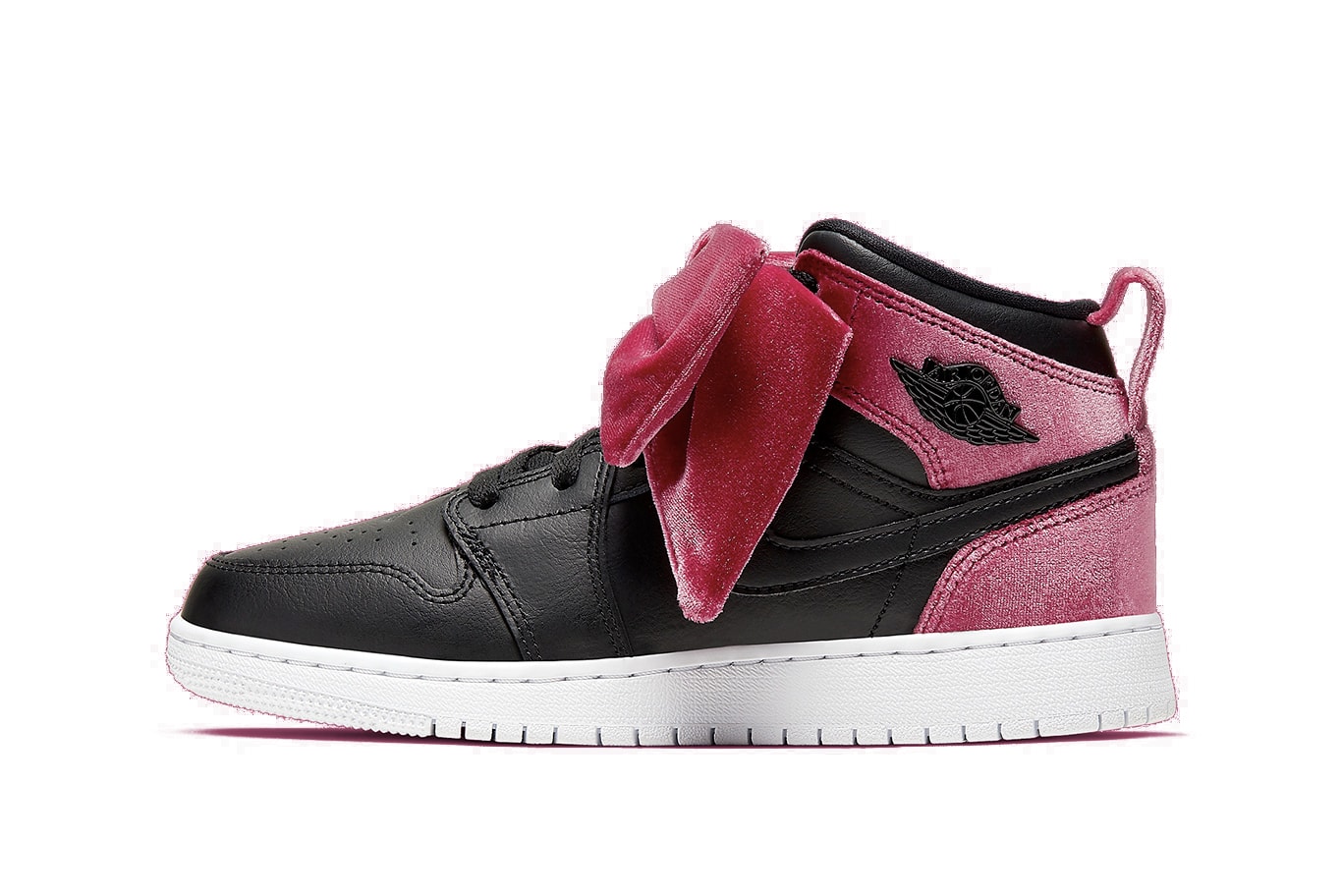 Nike Air Jordan 1 Mid Pink White Bow Release Sneaker Shoe Women's Exclusive Collection 