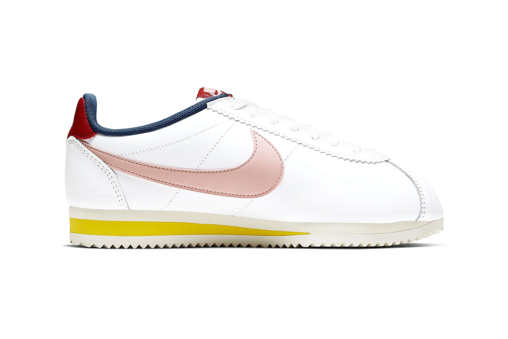 nike classic cortez leather womens sneakers pink yellow red white shoes footwear sneakerhead