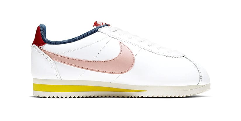 pink and red nike cortez