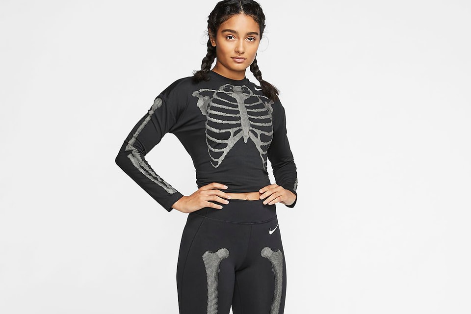 Nike Running Skeleton Tights & Long-Sleeve Top
