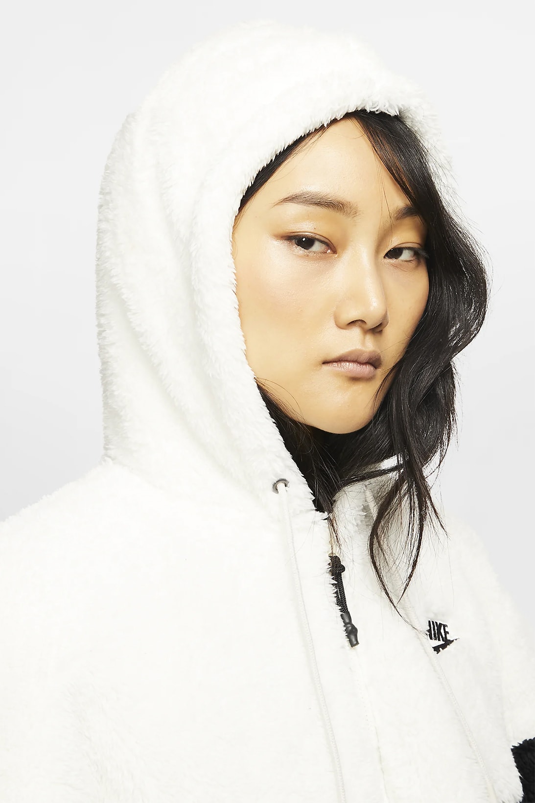 nike sportswear windrunner womens sherpa jacket fleece black white blue teal turquoise winter fashion clothes