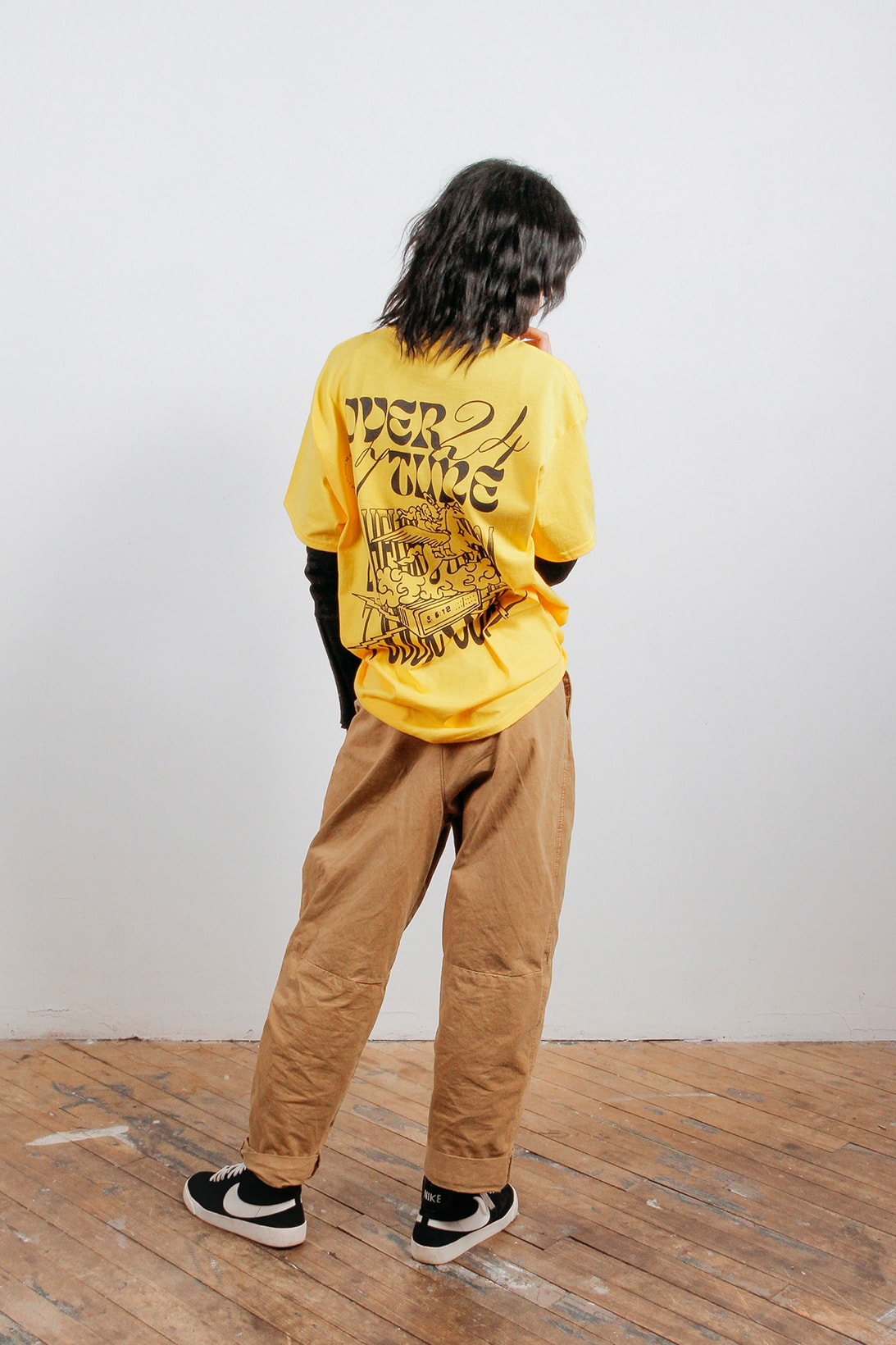 overtime fall winter collection t shirt yellow graphics 