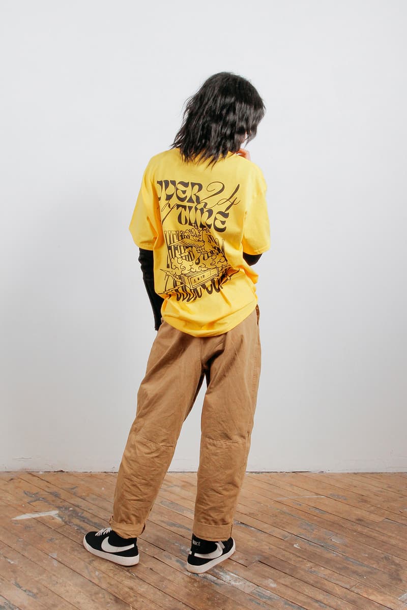 overtime fall winter collection t shirt yellow graphics