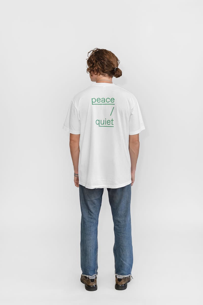 peace and quiet unisex collection minimal fleece sweatshirt shirts tote bags socks sports bras bike shorts athleisure organic cotton lookbook