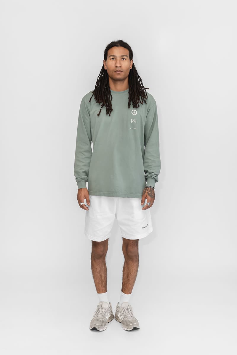 peace and quiet unisex collection minimal fleece sweatshirt shirts tote bags socks sports bras bike shorts athleisure organic cotton lookbook