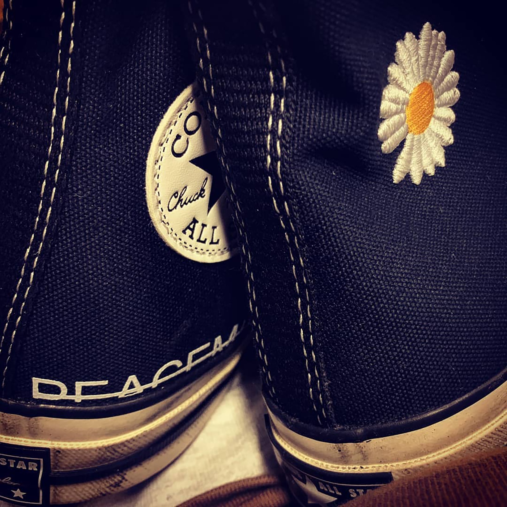 peaceminusone g dragon converse chuck 70 collaboration sneakers daisy navy blue footwear shoes sneakerhead