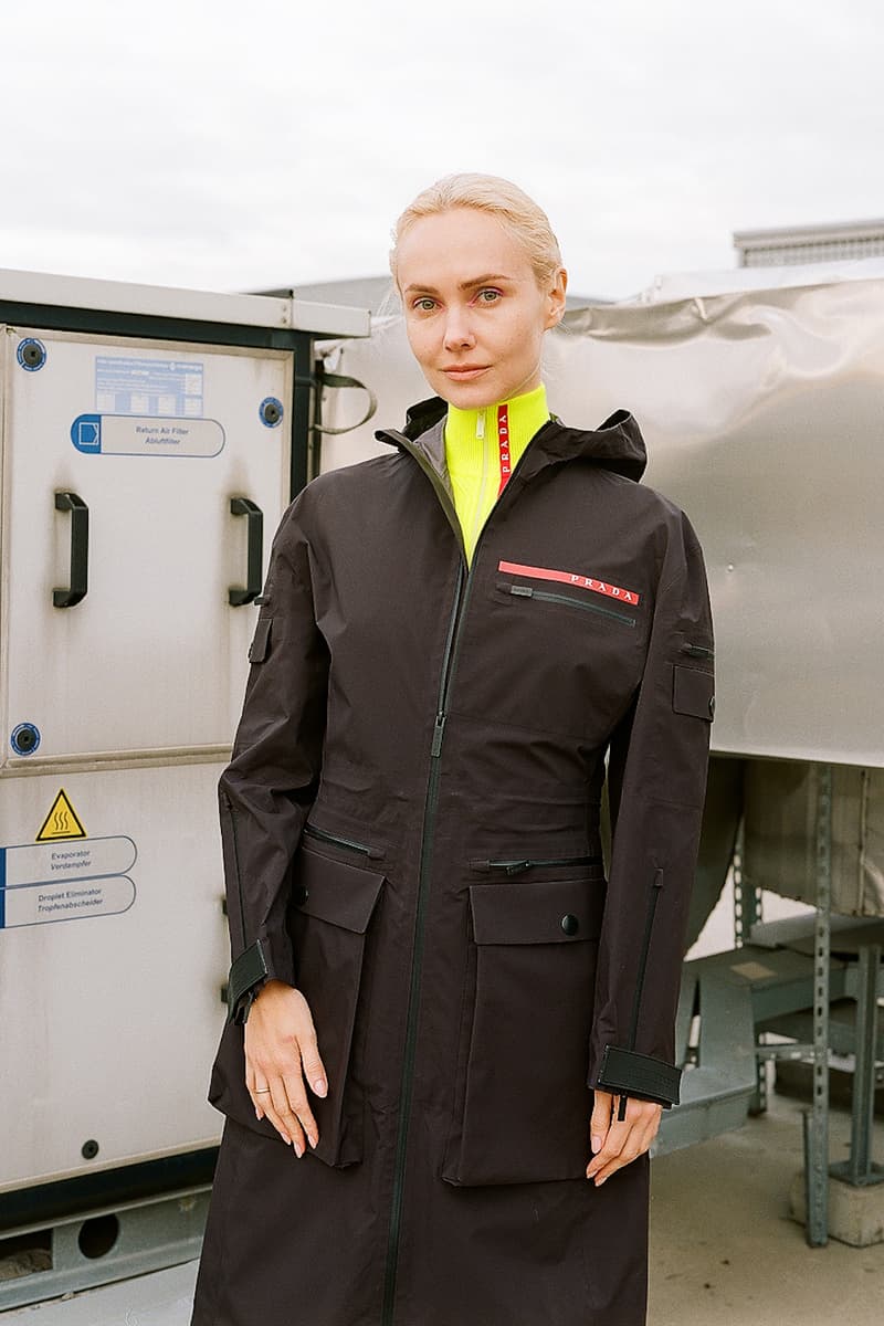 Кросівки prada жіночі в білому кольорі Fall/Winter 19 Collection Drop Release Olga Karput Luxury Sportswear Range Neon Jackets Logo 