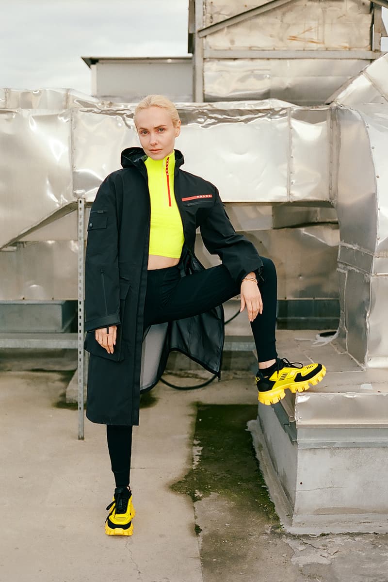 Кросівки prada жіночі в білому кольорі Fall/Winter 19 Collection Drop Release Olga Karput Luxury Sportswear Range Neon Jackets Logo 