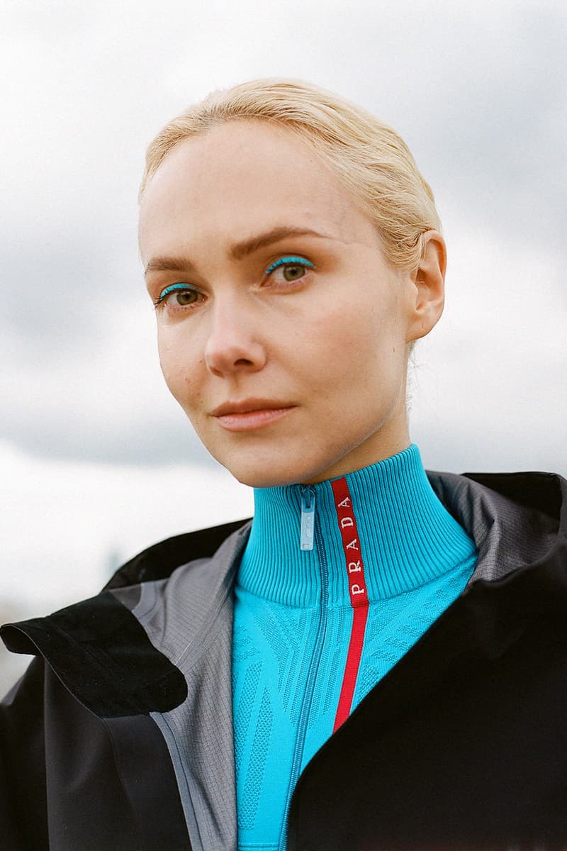 Кросівки prada жіночі в білому кольорі Fall/Winter 19 Collection Drop Release Olga Karput Luxury Sportswear Range Neon Jackets Logo 