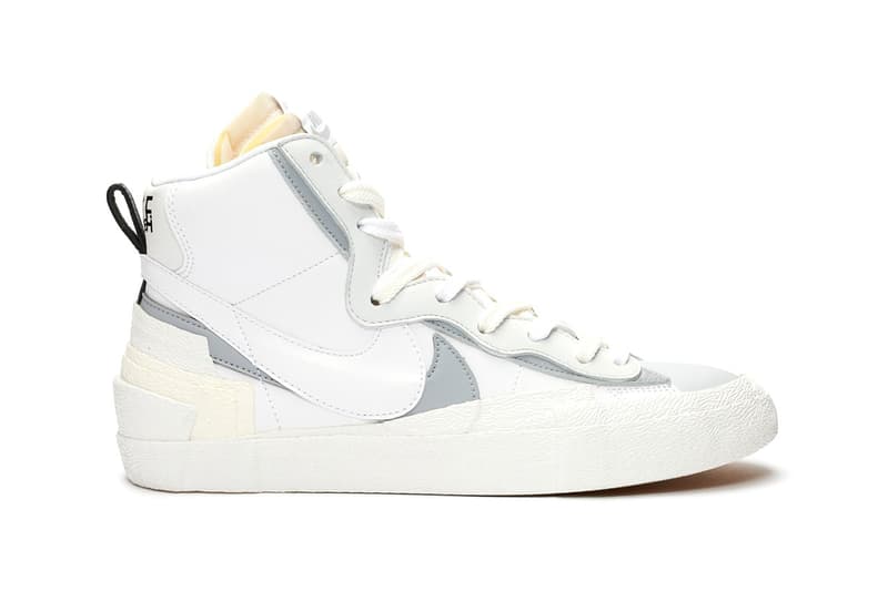 sacai x Nike Blazer Mid White Gray Grey Release Date Chitose Abe Collaboration Sneaker