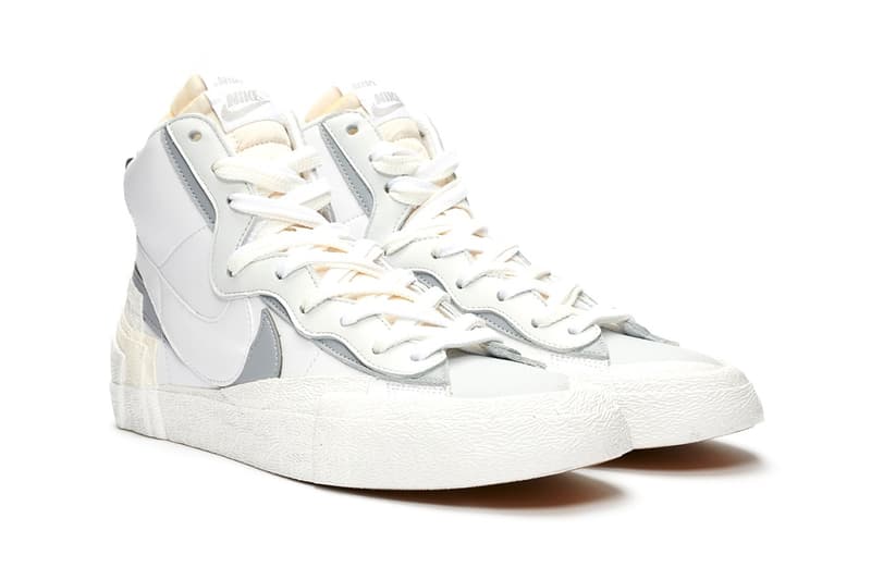 sacai x Nike Blazer Mid White Gray Grey Release Date Chitose Abe Collaboration Sneaker