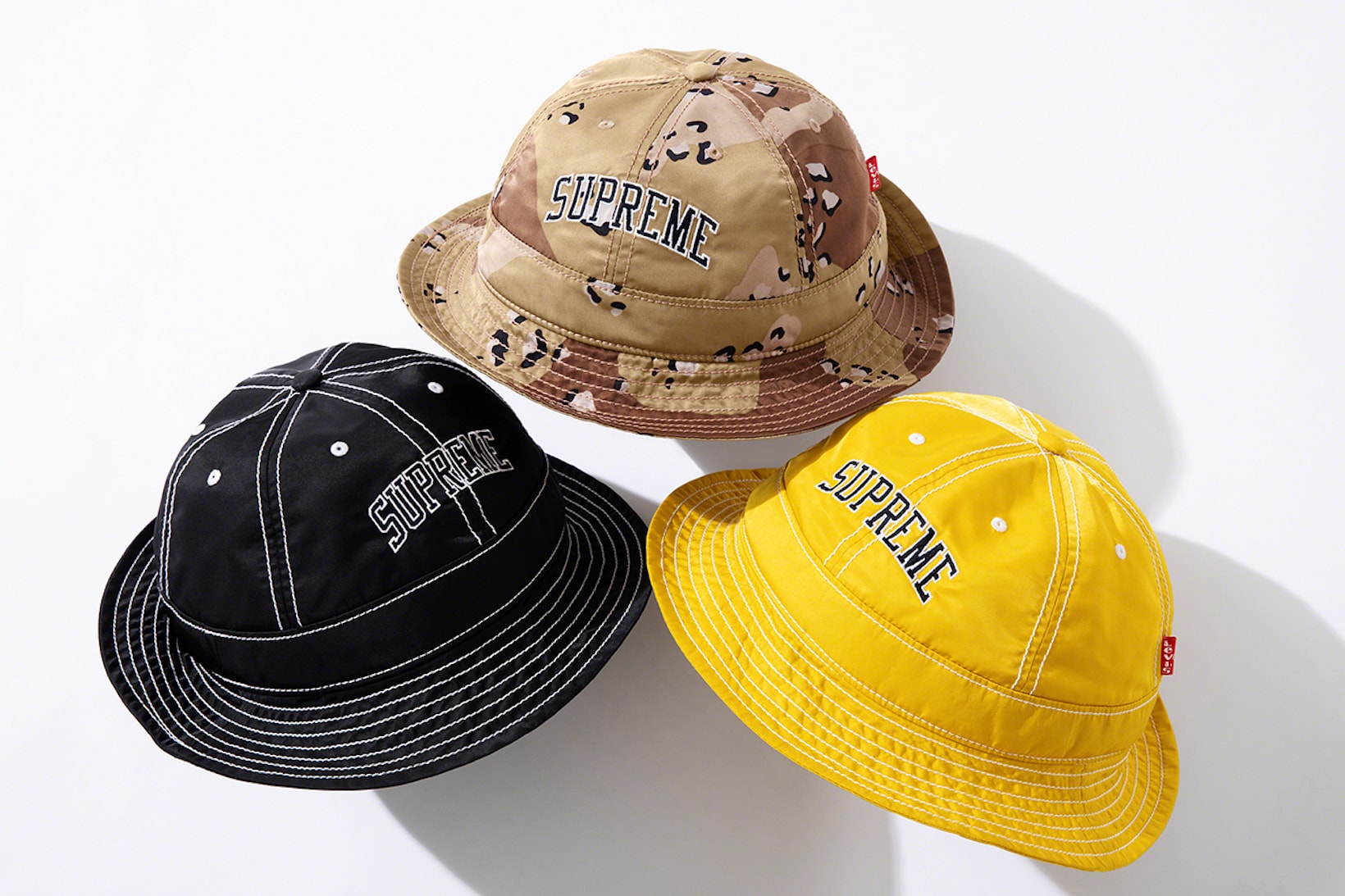 supreme levi fall winter collection yellow jacket bell hat clothes fashion accessories 