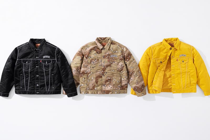 supreme levi fall winter collection yellow jacket bell hat clothes fashion accessories