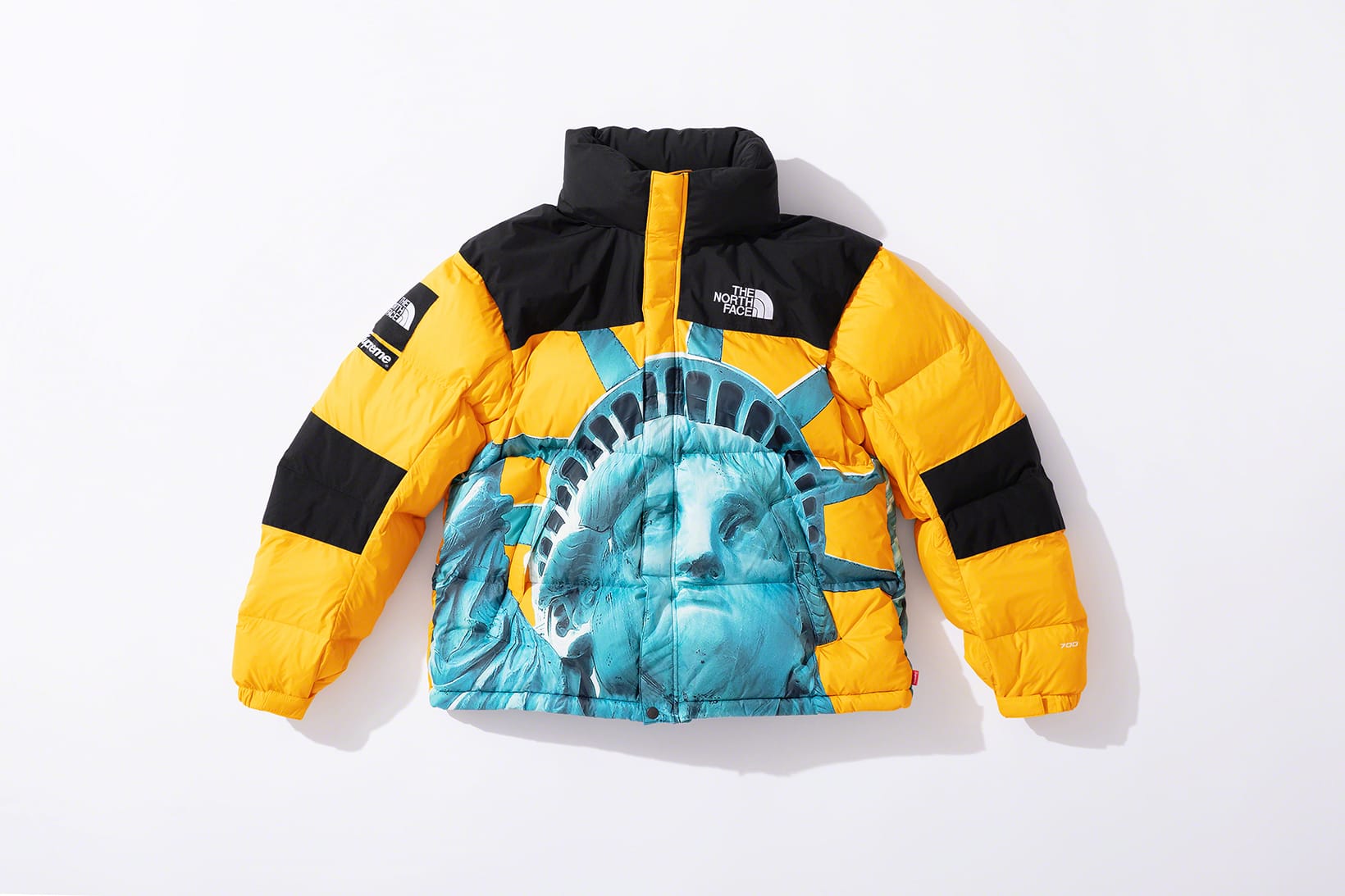 north face supreme blue and yellow jacket