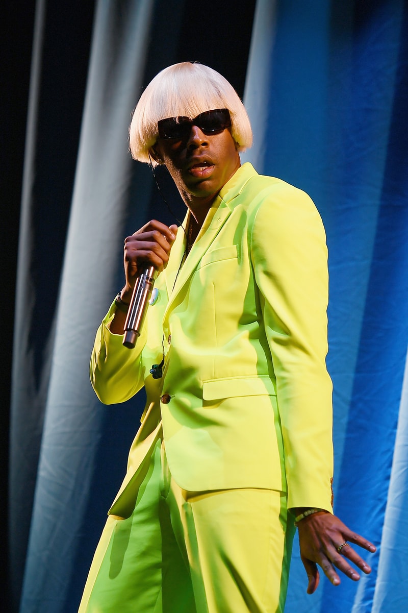 Tyler The Creator IGOR Costume Suit Neon Green Yellow Govenor's Ball Concert Live Show 2019 Performance Sunglasses Wig