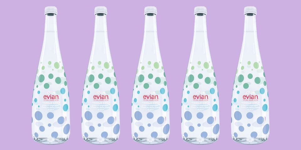 Virgil Abloh X Evian Glass Water Bottle Release Hypebae Virgil Abloh X Evian Glass Water Bottle Release Hypebae