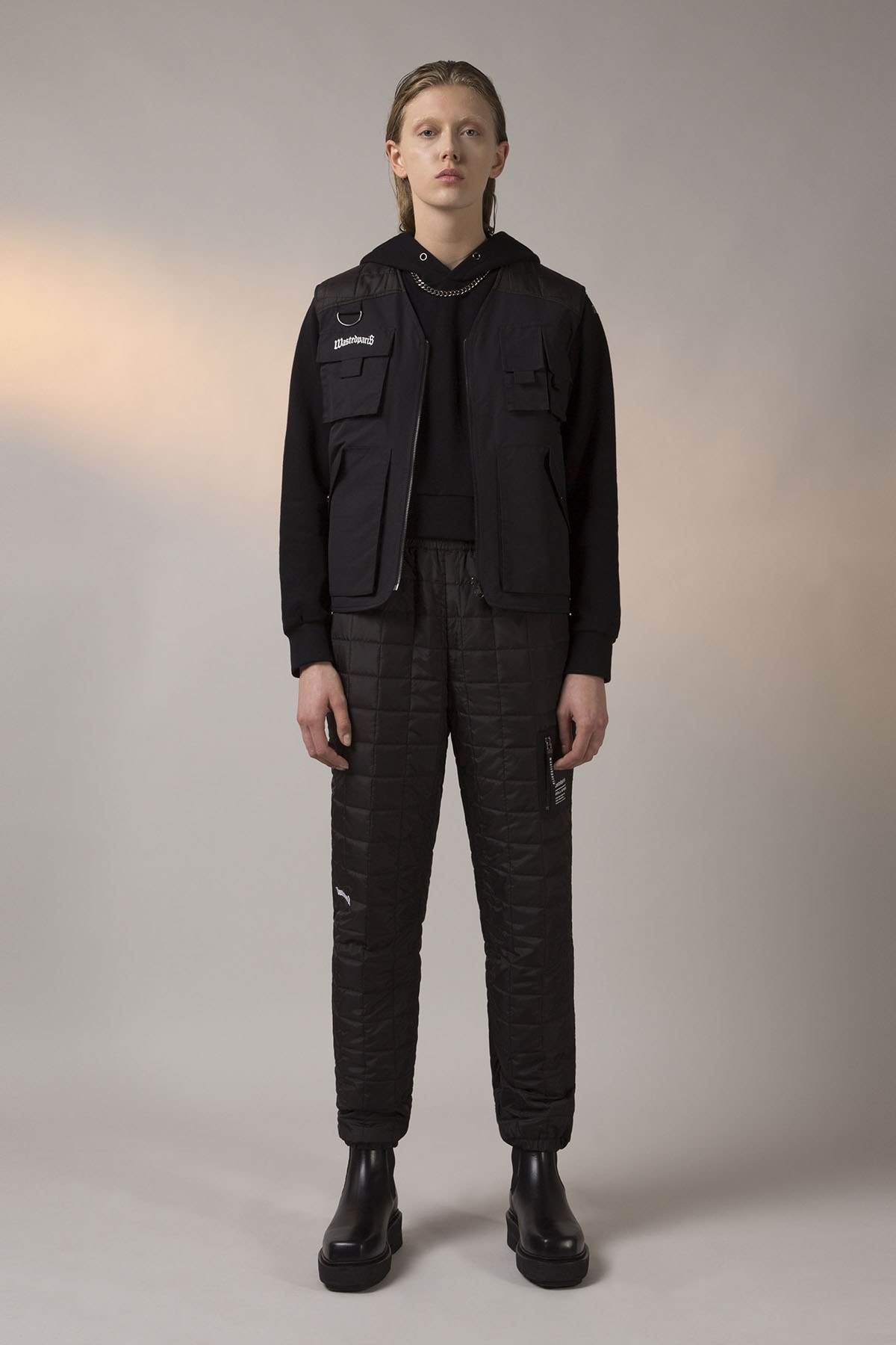 Wasted Paris FW19 Collection Lookbook Quilted Trackpant Veste Tactique Reversible Noir