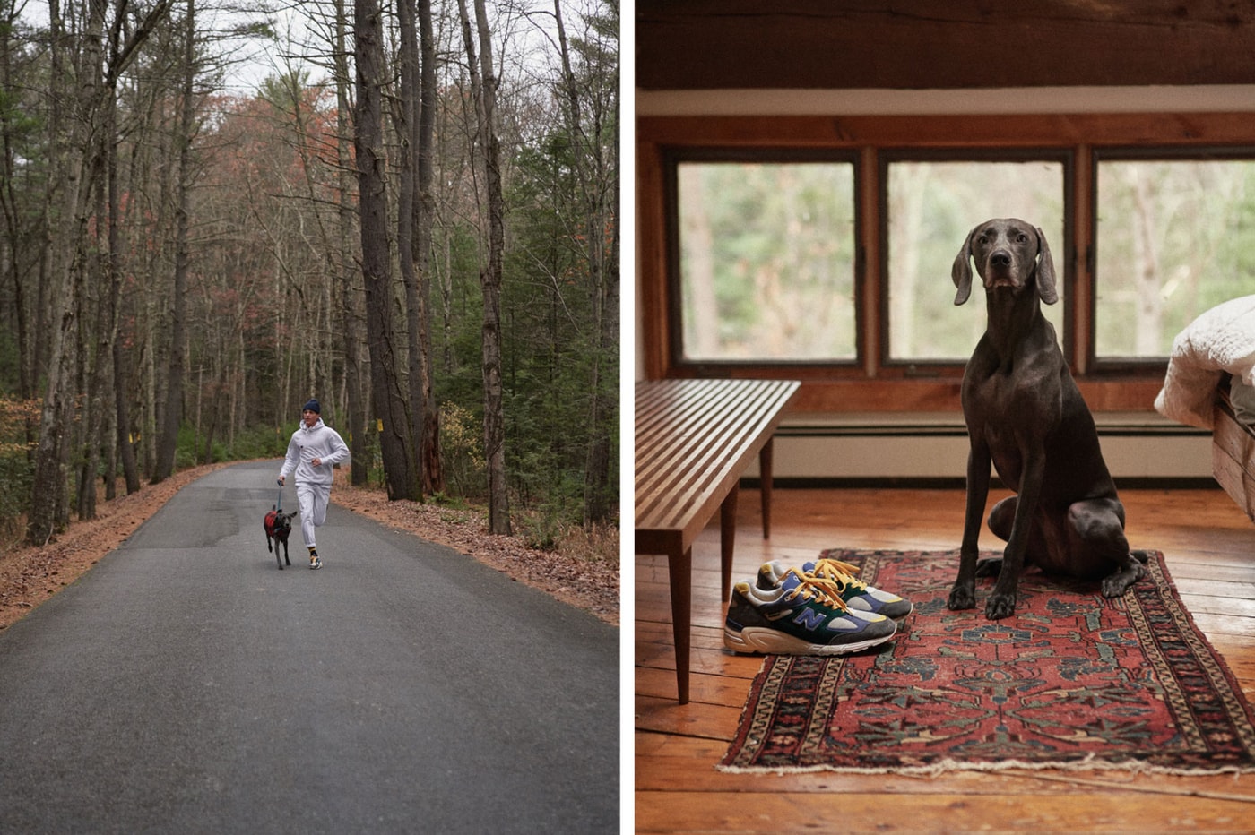 aime leon dore new balance fall winter collaboration campaign sneakers hoodies pants beanie dog