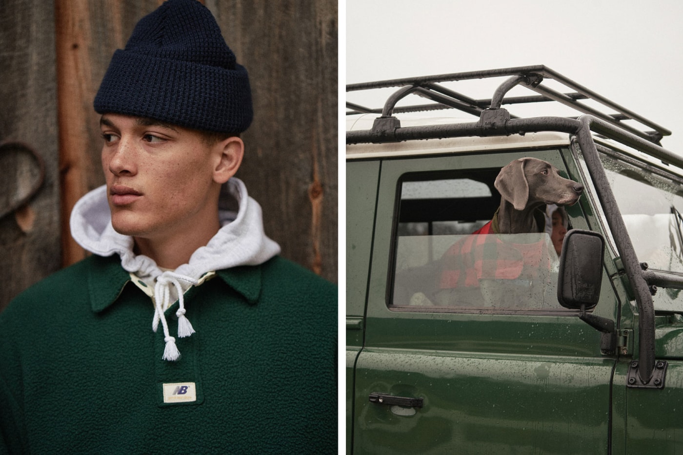 aime leon dore new balance fall winter collaboration campaign sneakers hoodies pants beanie dog