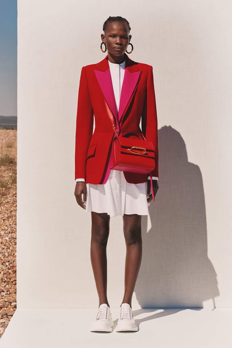 alexander mcqueen spring summer 2020 lookbook blazers jackets black hoop earrings 