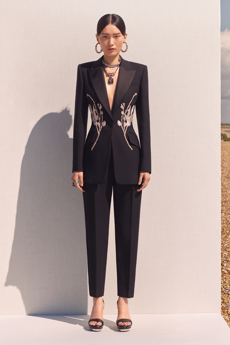 alexander mcqueen spring summer 2020 lookbook blazers jackets black hoop earrings 