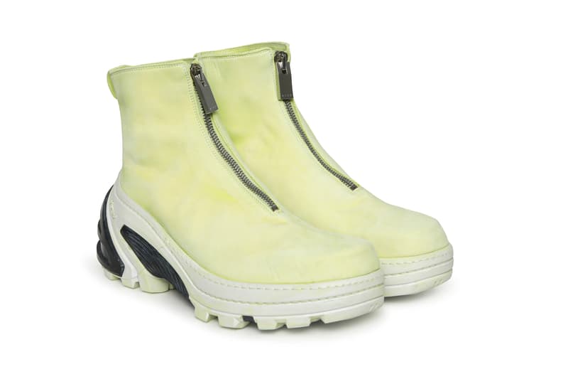 1017 ALYX 9SM x Guidi Boot Front Zip Vibram Sole Yellow
