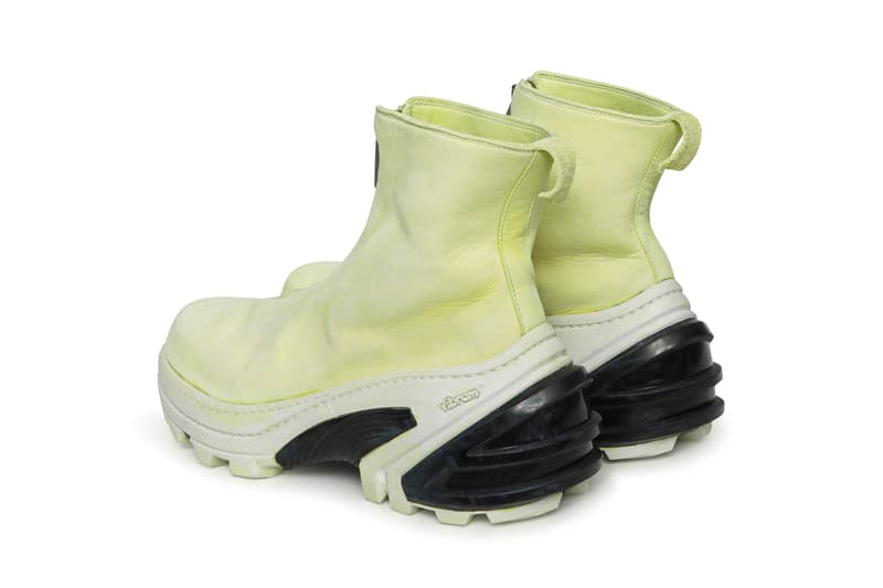 1017 ALYX 9SM x Guidi Boot Front Zip Vibram Sole Yellow