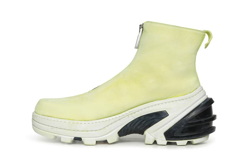 1017 ALYX 9SM x Guidi Boot Front Zip Vibram Sole Yellow