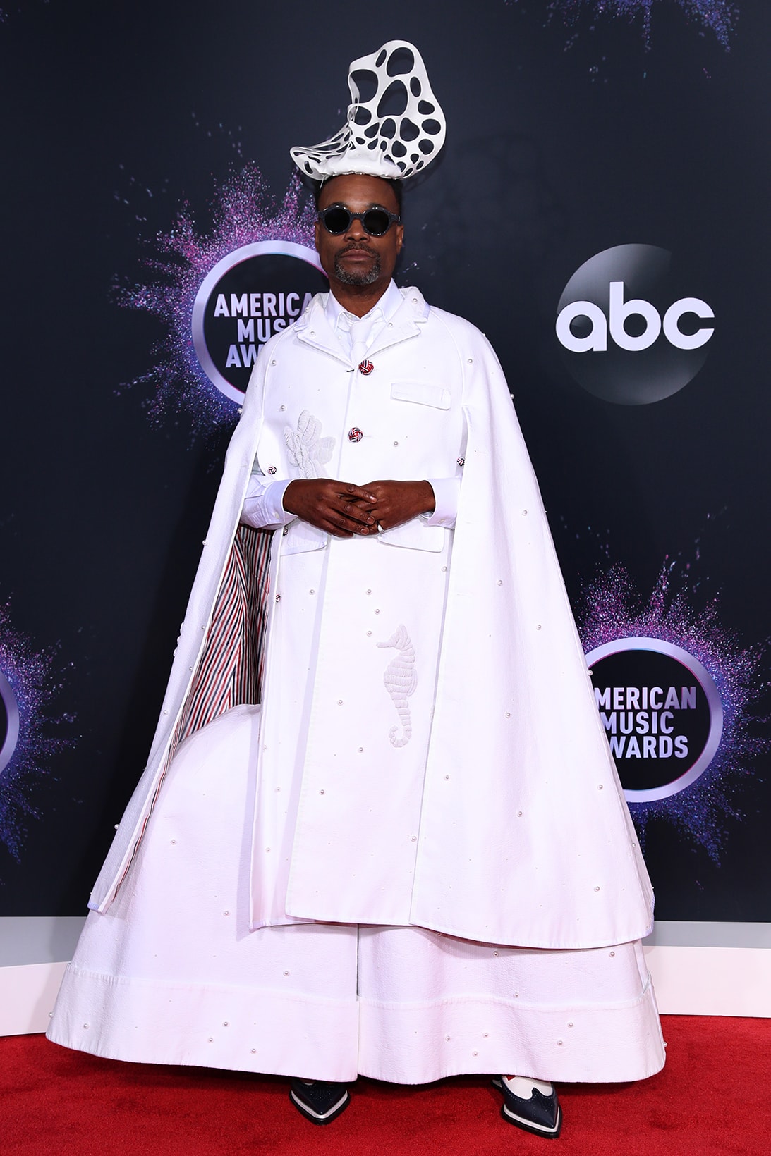 american music awards amas best celebrity red carpet looks billy porter thom browne white