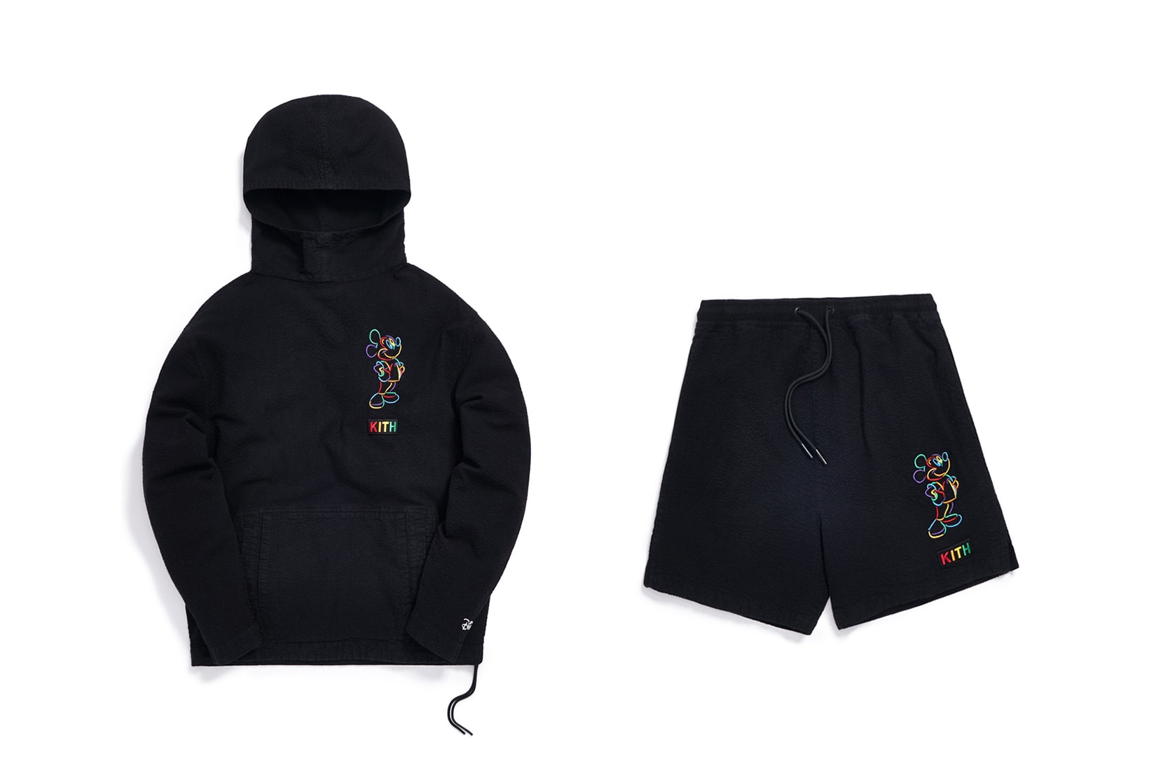 Disney x KITH Collection Mickey Mouse Hoodie Shorts Black