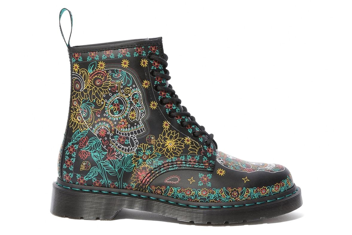 Dr. Martens Day of the Dead Skull Floral 1460 Boots Dia De Muertos