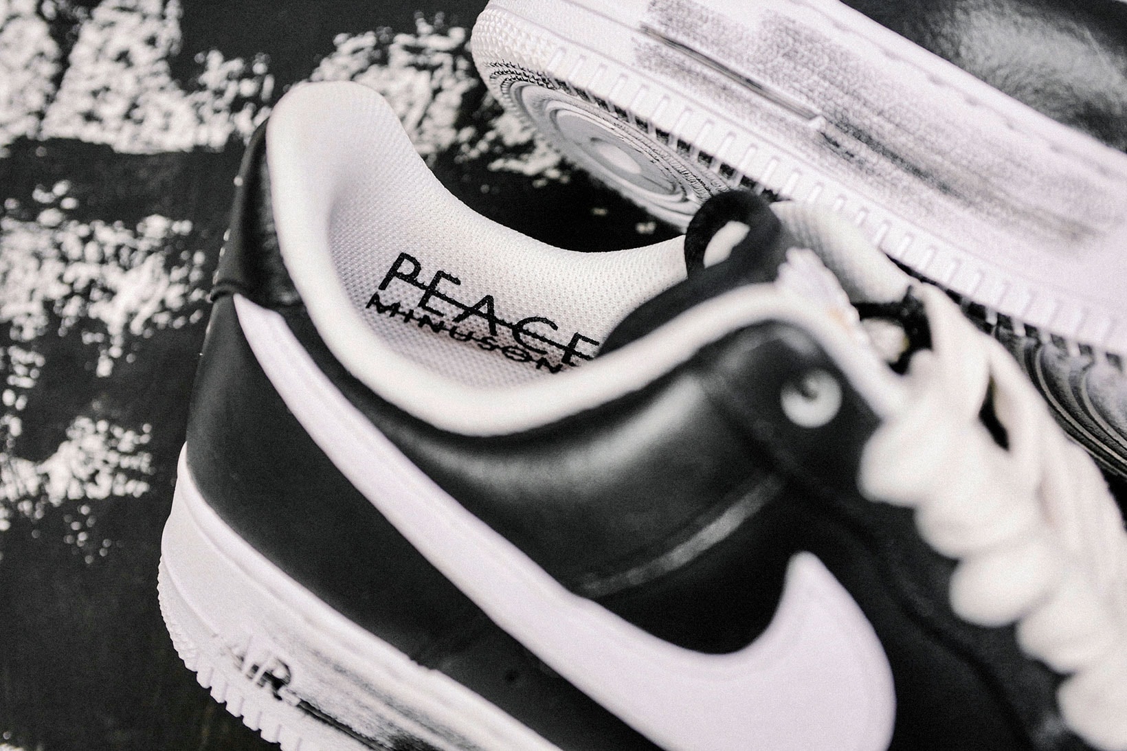 g dragon peaceminusone nike air force 1 07 paranoise sneakers collaboration black white shoes footwear sneakerhead
