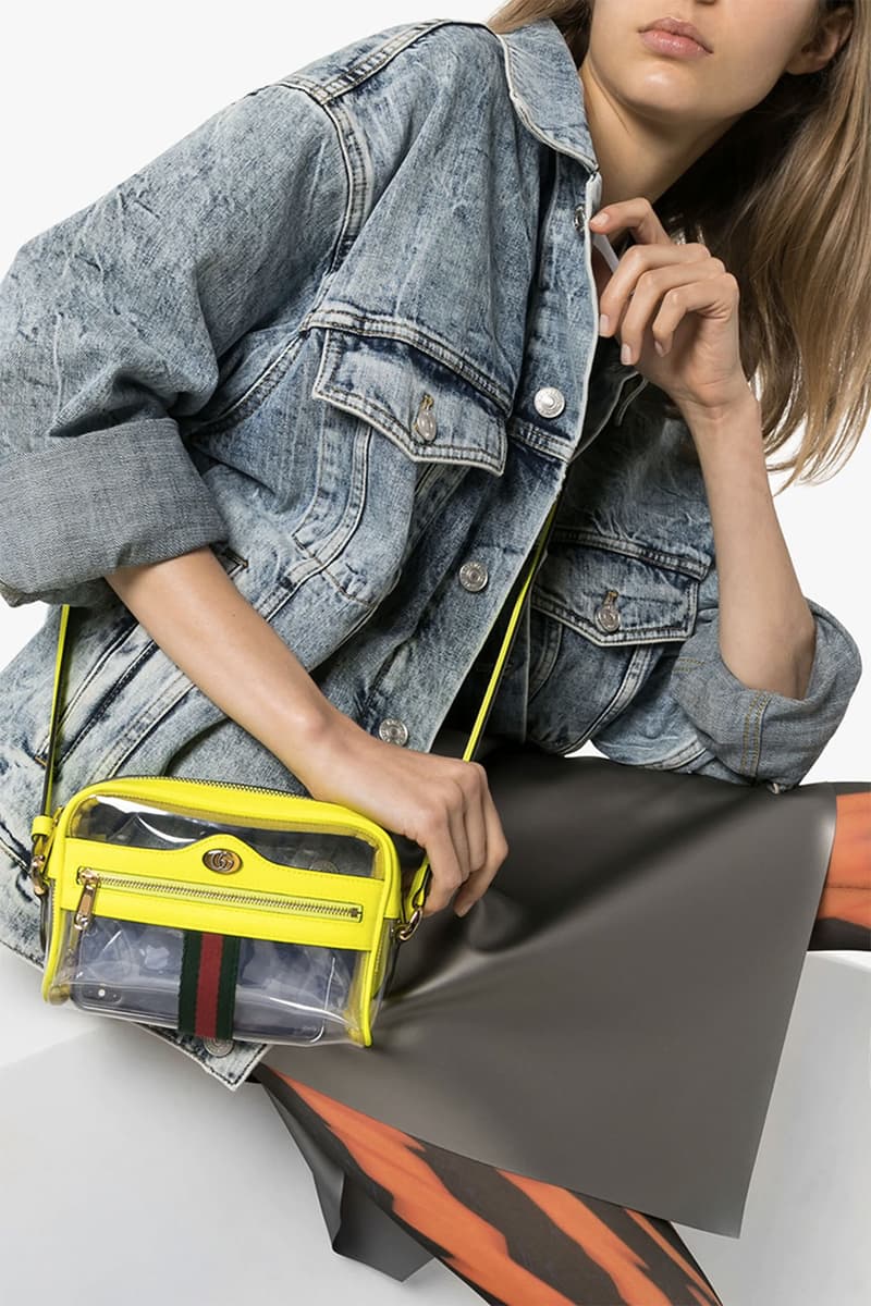 Gucci Pink & Yellow Ophidia Transparent Mini Bag | HYPEBAE