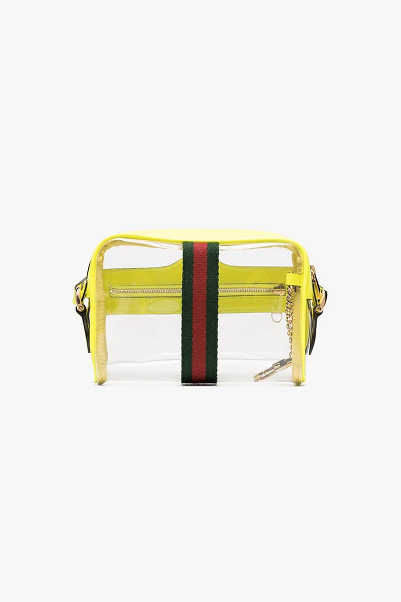 gucci ophidia transparent mini bag neon yellow