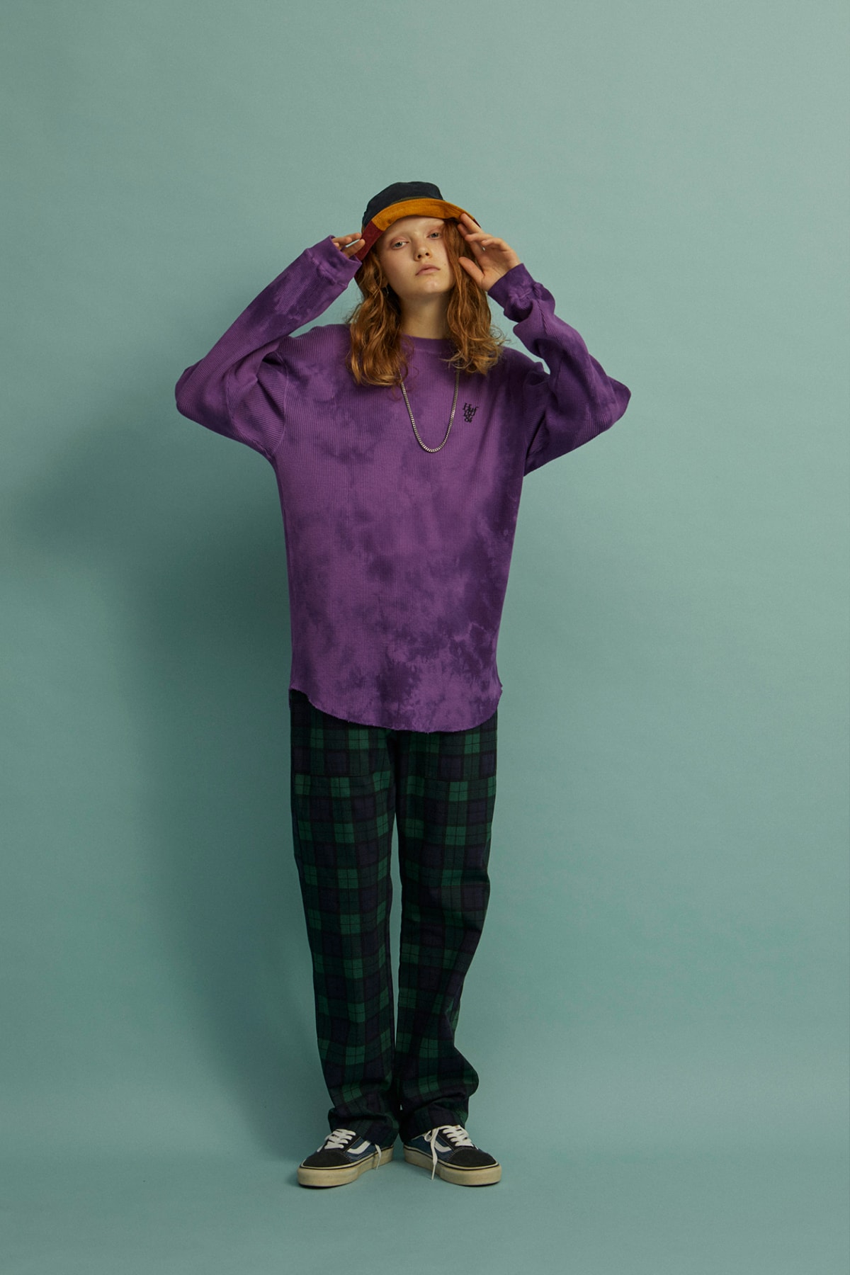 HUF Holiday 2019 Women's Collection Lookbook Die Sweater Ivory Overdye Waffle Shirt Purple