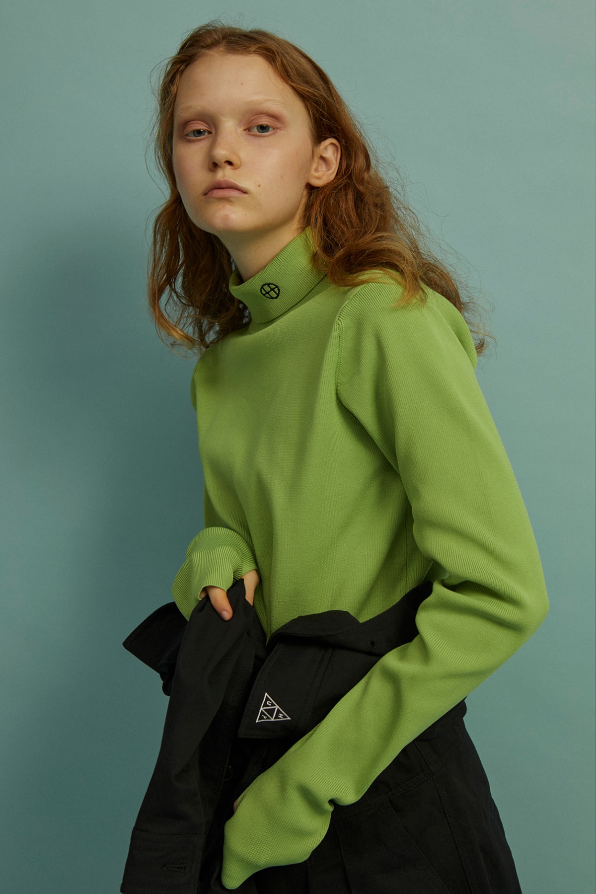 HUF Holiday 2019 Women's Collection Lookbook Die Circle-H High Neck Rib Top Green