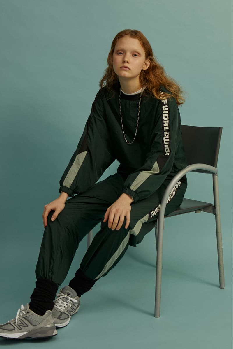 HUF Holiday 2019 Women's Collection Lookbook Lewis Nylon Crewneck Pant Dark Green