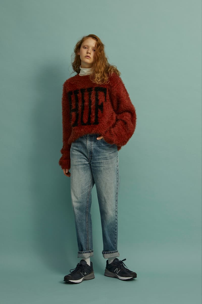 HUF Holiday 2019 Women's Collection Lookbook Fur Yarn Crewneck Brown