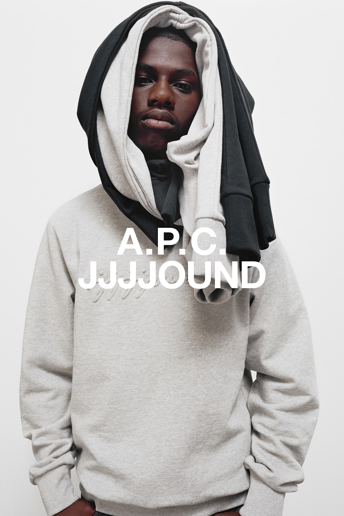 JJJJound x A.P.C. Collection Lookbook Justin Sweatshirt Pale Heather Grey