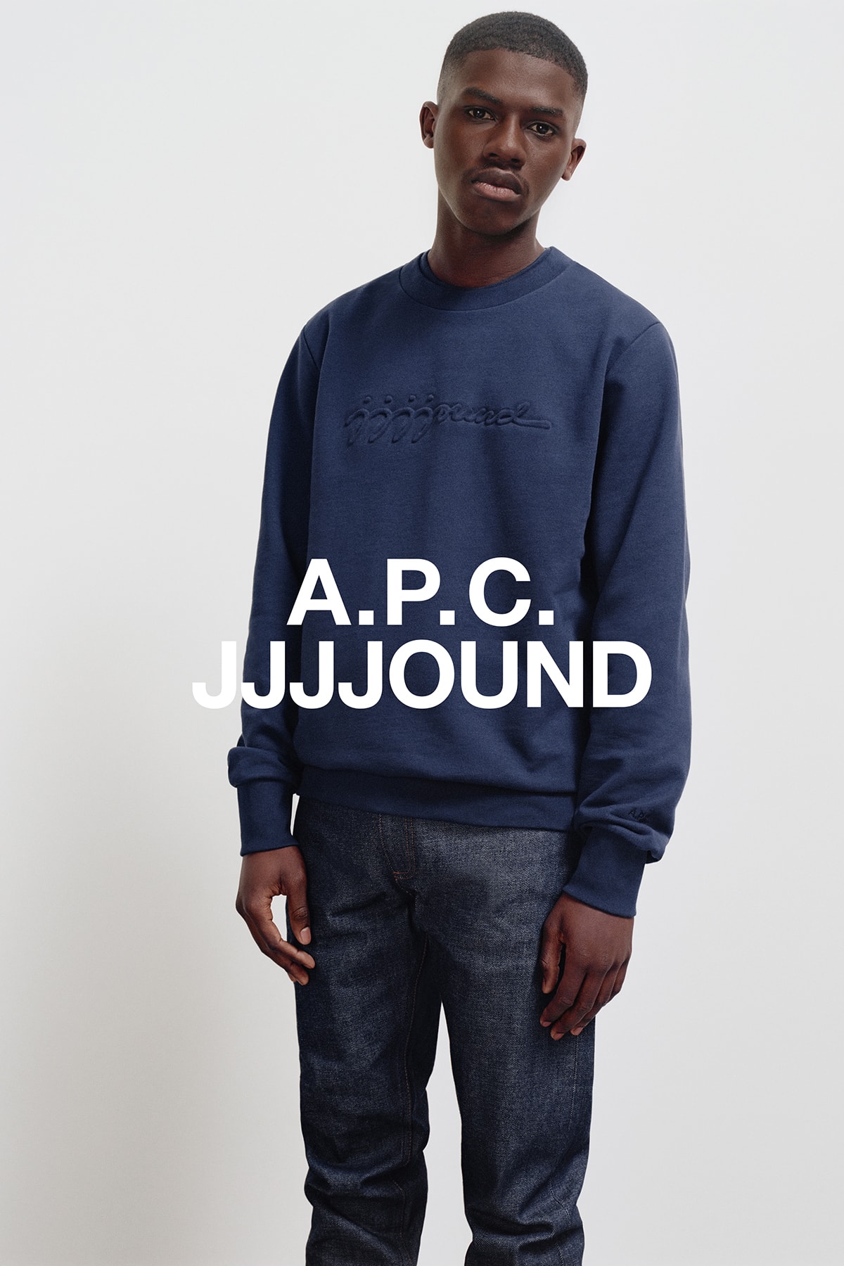 JJJJound x A.P.C. Collection Lookbook Justin Sweatshirt Dark Navy Blue