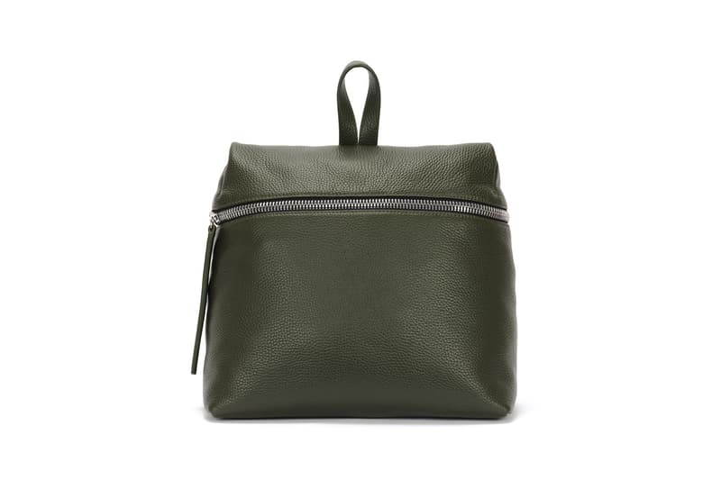 KARA Pebble Leather Backpack Nori