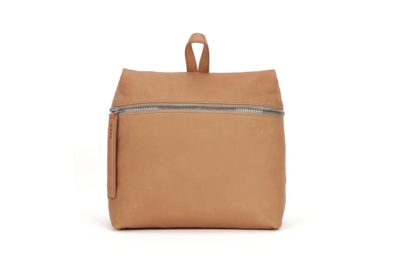 KARA Pebble Leather Backpack Kraft