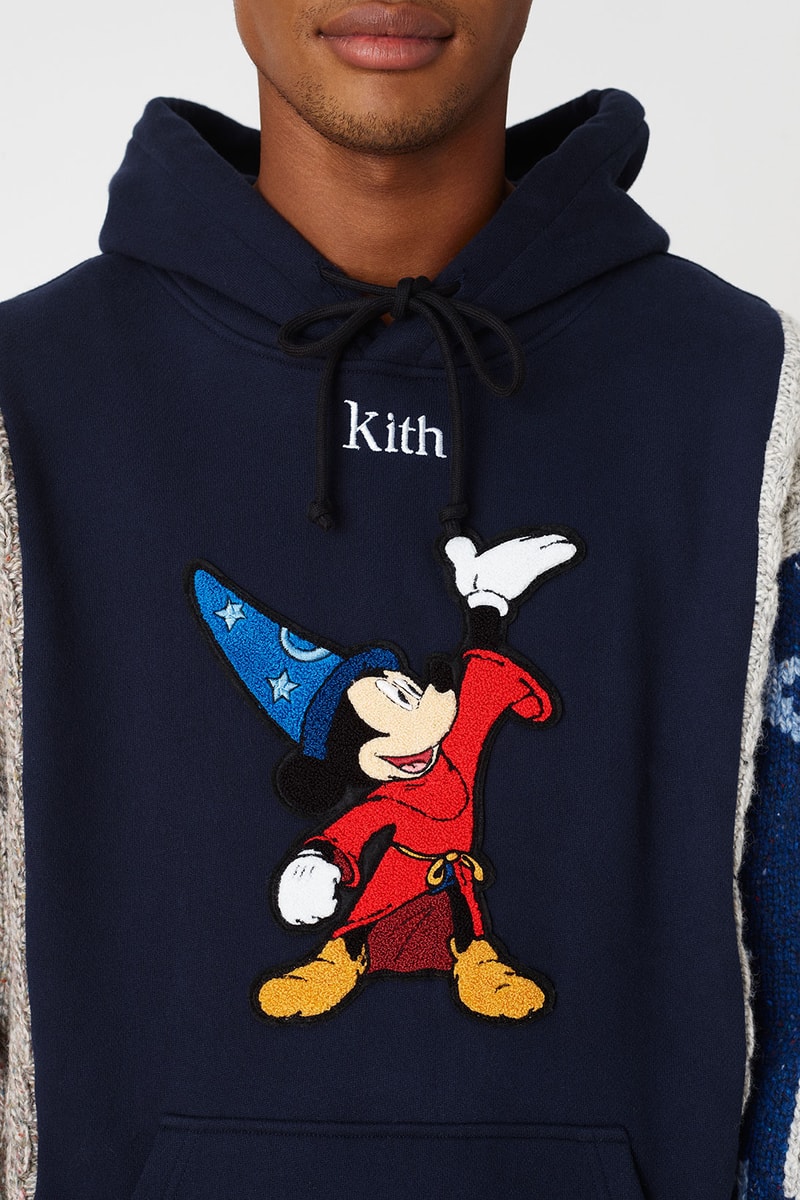 kith disney collaboration mickey mouse hoodies sherpa fleece black red cap hats ronnie fleg