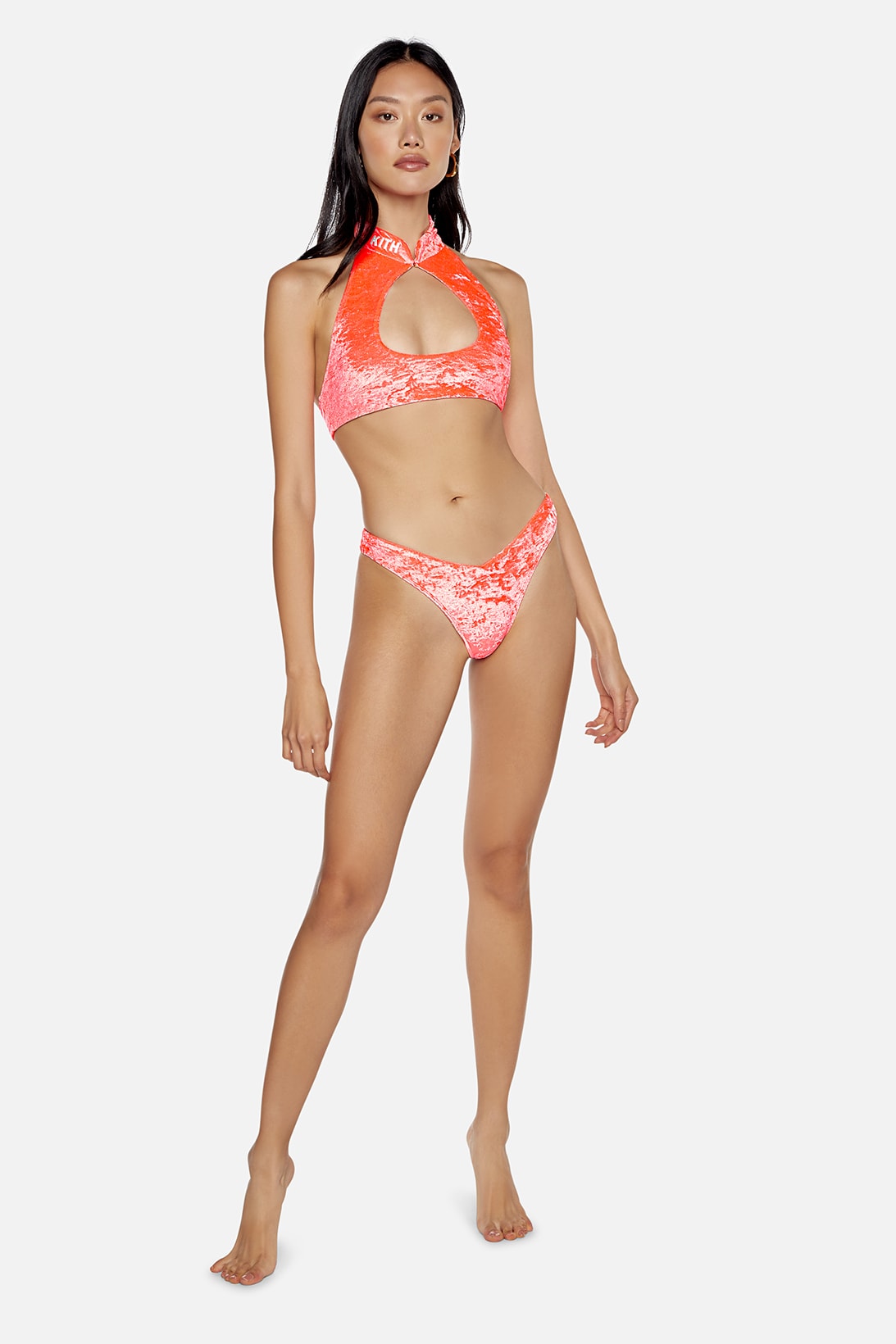 kith frankies bikinis collaboration bottom top neon pink