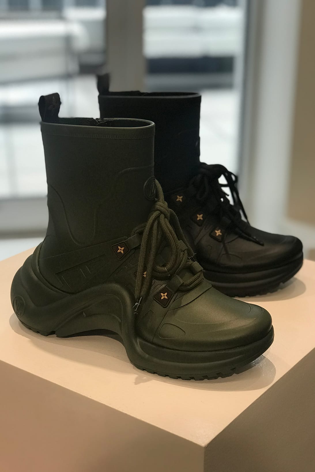 green louis vuitton boots