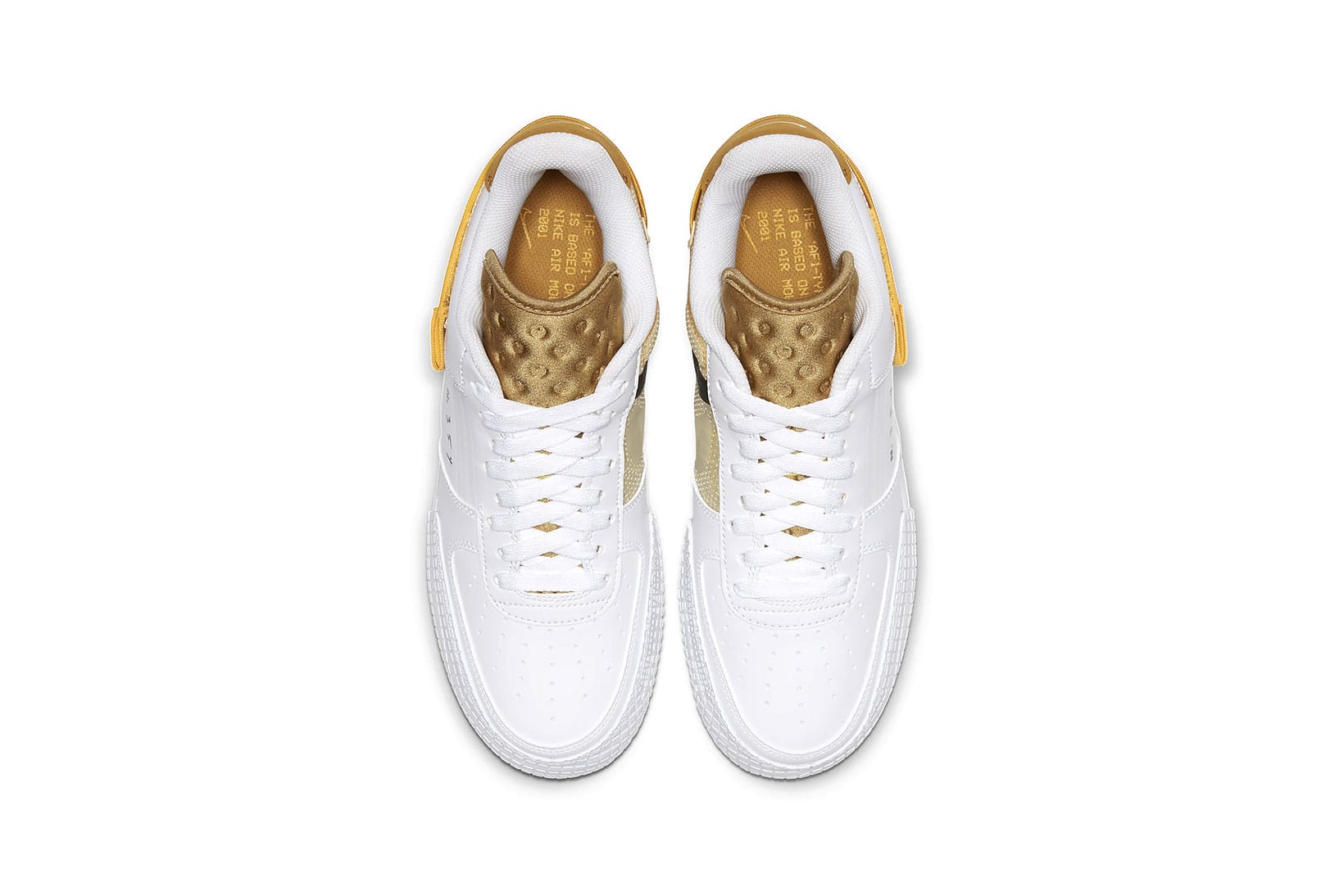 nike air force 1 low type white gold yellow