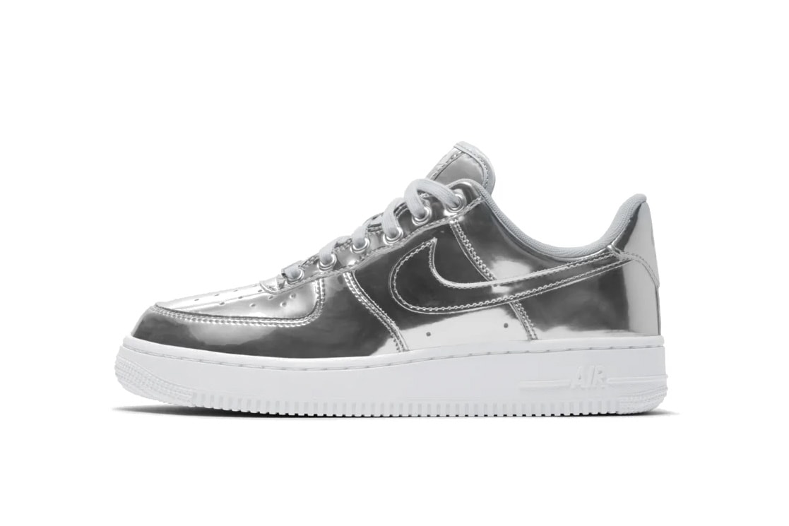 Nike Air Force 1 Metallic Silver Rose Yellow Gold Sneaker Trainer Release Shiny 