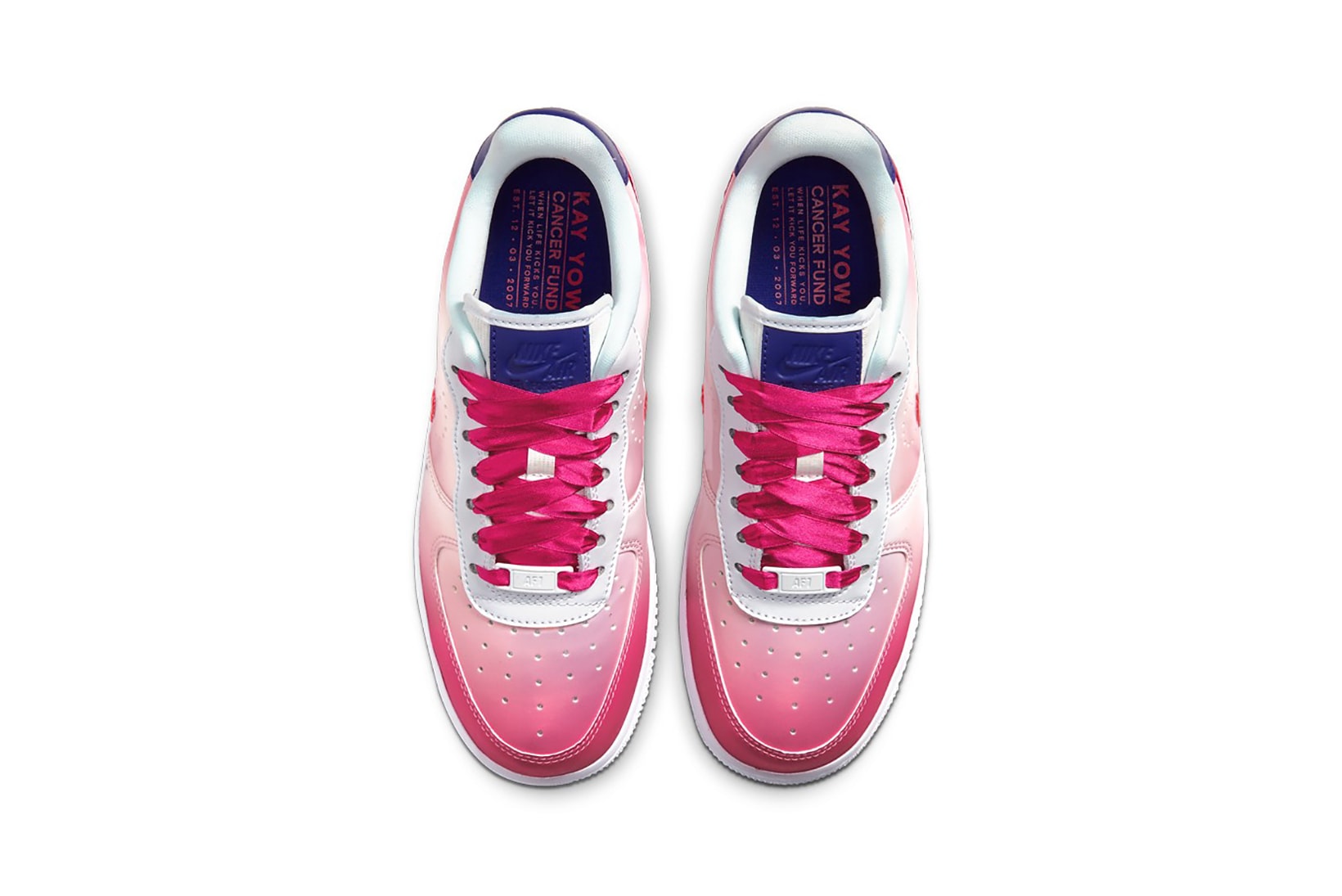 nike air force 1 kay yow cancer fund sneakers collaboration pink white blue shoes sneakerhead